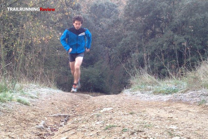 Chaqueta Impermeable Running Kalenji Trail Hombre Gris/Azul Cremallera  Capucha